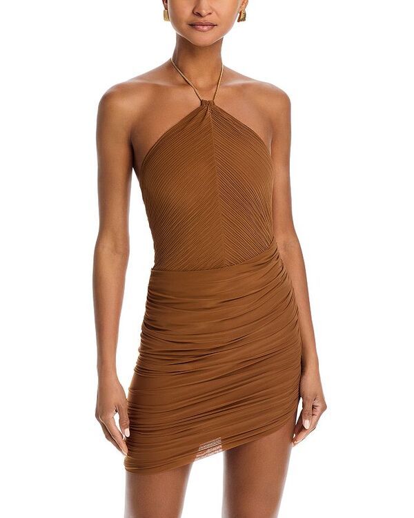 ロニーコボ レディース トップス ワンピース アシンメトリー ホルター Ronny Kobo Delphine Halter Asymmetric Dress Tobacco