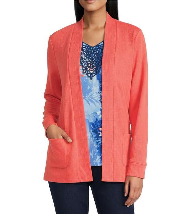アリソン デイリー レディース アウター ニット・セーター カーディガン Allison Daley Long Sleeve OpenFront Knit Cardigan Porcelain Ros