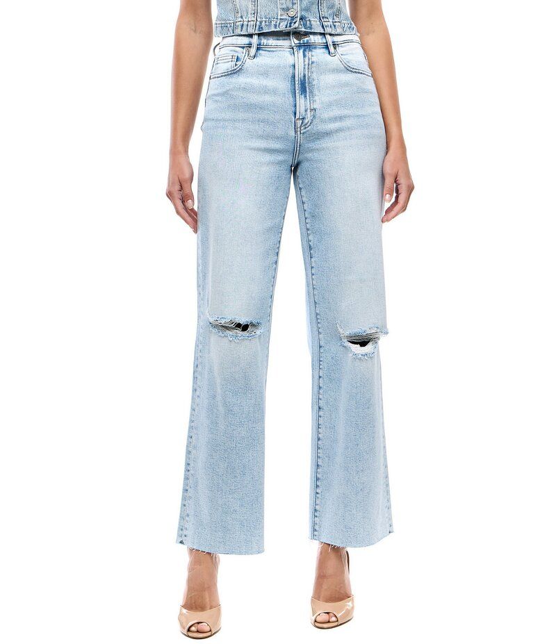 ヒドゥン ジーンズ レディース ボトムス デニムパンツ Hidden Jeans Logan High Rise Distressed Dad Jeans Light Blue ブルー