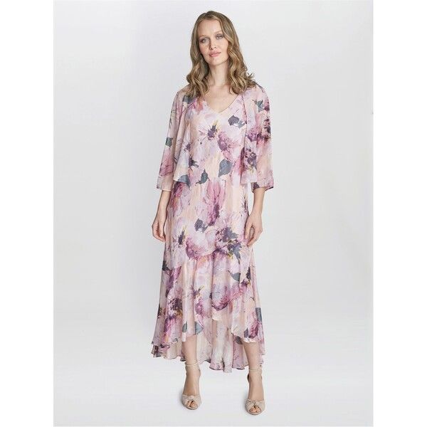 ジーナバッコーニ レディース トップス ワンピース シフォン ミディ ジャケット Gina Bacconi Nadia Midi Chiffon Dress And Jacket BLUSH ブラッシ