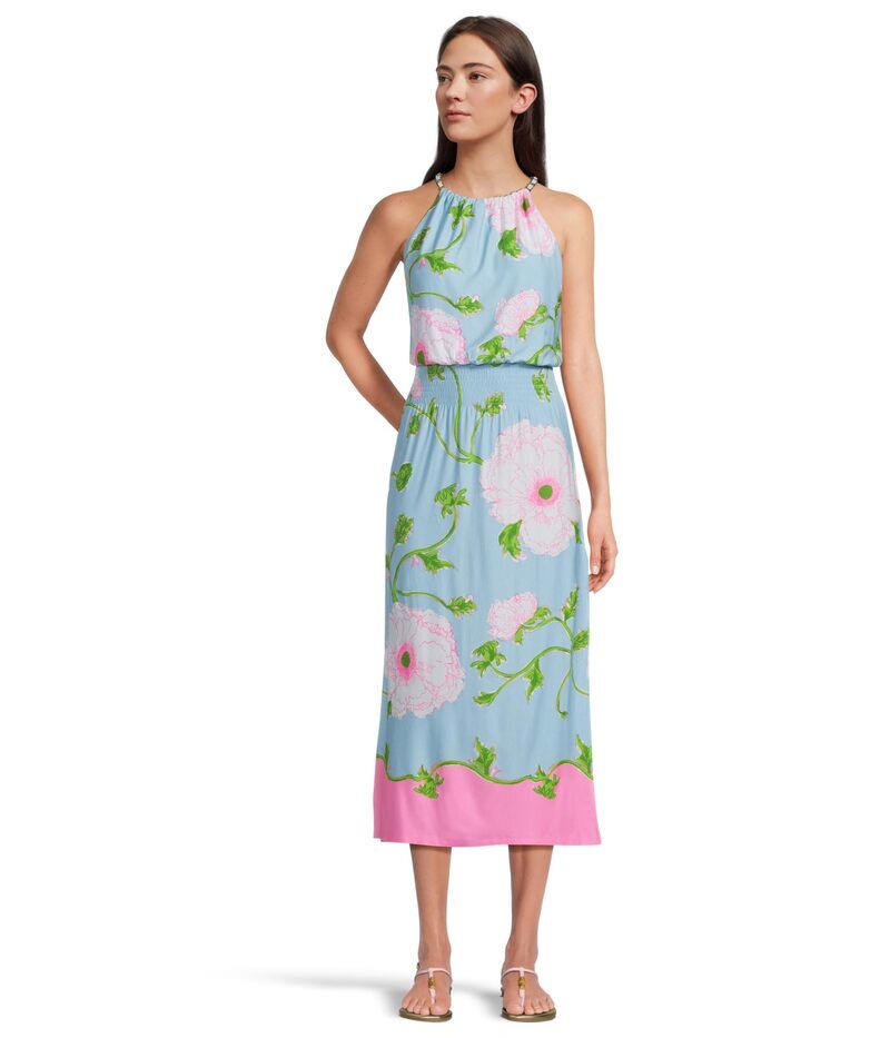 リリーピュリッツァー レディース トップス ワンピース ミディ ホルター Lilly Pulitzer Gracelyn Halter Midi Dress Fresh Water Blue Burs