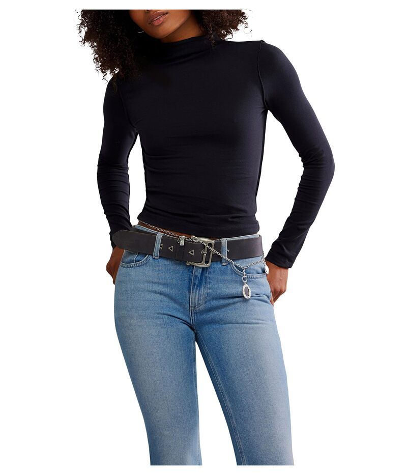 フリーピープル レディース トップス シャツ Free People Kenzie Long Sleeve Black ブラック