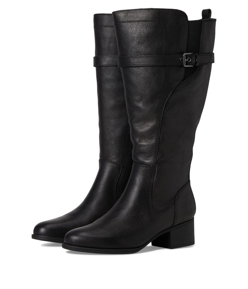 ナチュライザー レディース シューズ ブーツ・レインブーツ Naturalizer Kenna Extra Wide Calf Knee High Boots Black Leather ブラック