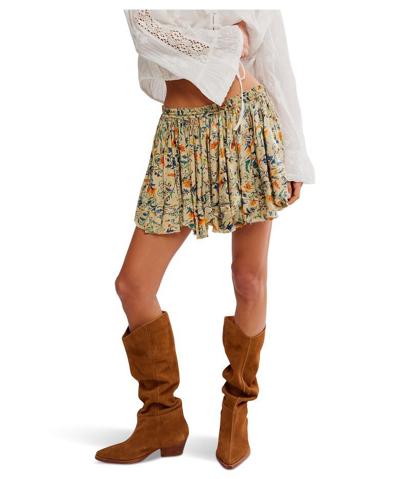 フリーピープル レディース ボトムス スカート プリント ミニ Free People One Third Charm Printed Mini Skirt Green Combo グリーン