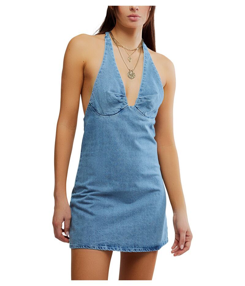 フリーピープル レディース トップス ワンピース ミニ デニム Free People Trevi Denim Mini Celestial Blue ブルー