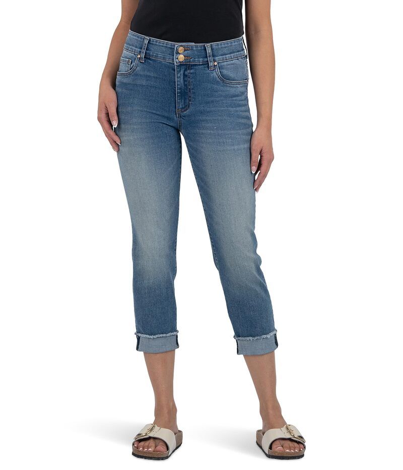 カットフロムザクロス レディース ボトムス デニムパンツ ストレート KUT from the Kloth Amy Crop Straight Leg Roll Up Kindness