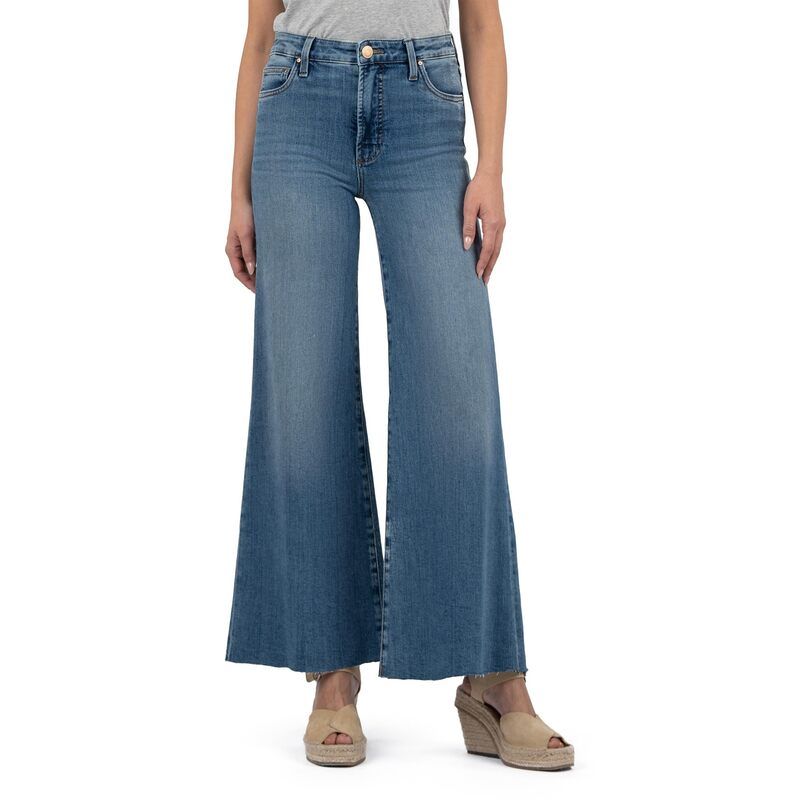 カットフロムザクロス レディース ボトムス デニムパンツ ワイドレッグ KUT from the Kloth RYAN HIGH RISE FAB AB SUPER WIDE LEG RAW HEM
