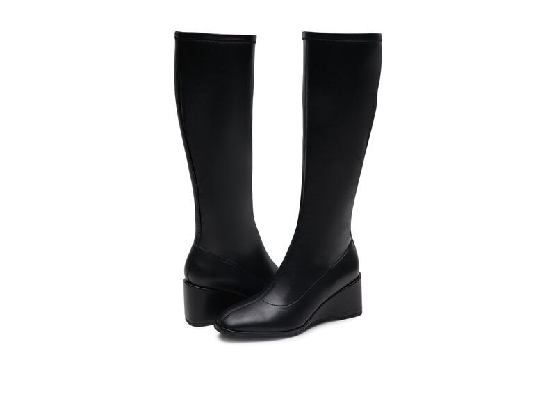 エアロソールズ レディース シューズ ブーツ・レインブーツ Aerosoles Angela Black Stretch Faux Leather ブラック