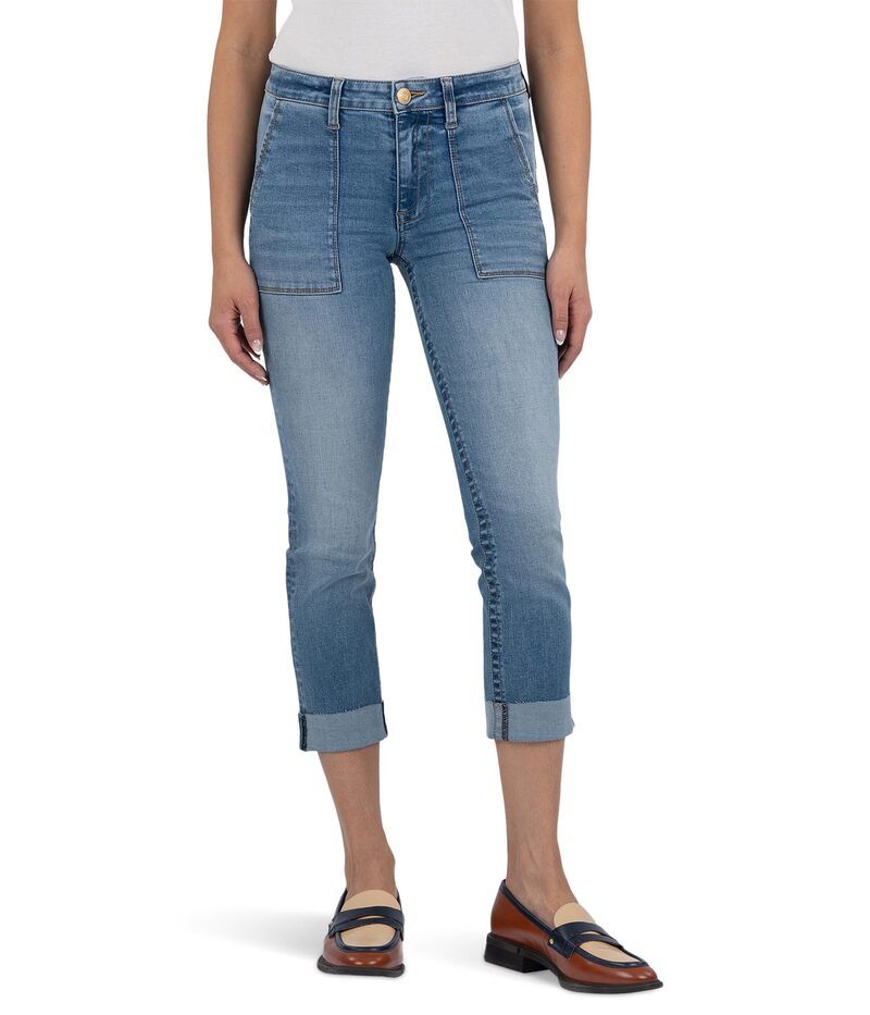 カットフロムザクロス レディース ボトムス デニムパンツ ストレート KUT from the Kloth Stevie Crop Straight Leg With Pork Chop Pocket