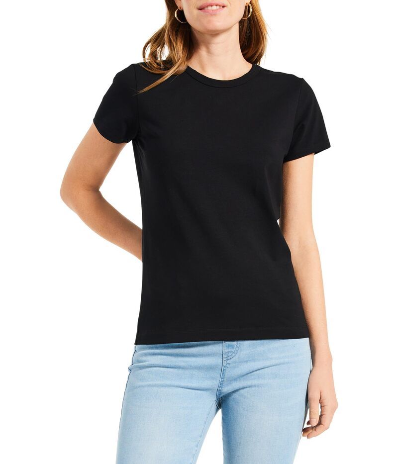 ニックプラスゾーイ レディース トップス シャツ クルーネック Tシャツ ニット NICZOE Perfect Knit Crew Neck TShirt Black Onyx ブラック
