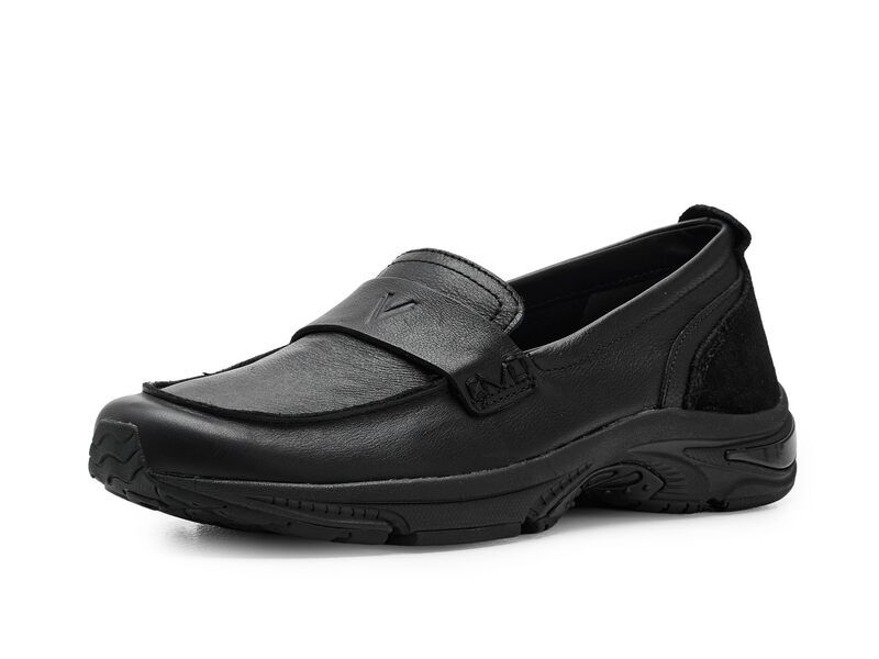 バイオニック レディース シューズ スリッポン・ローファー VIONIC Walk Roam Loafer Black Leather ブラック