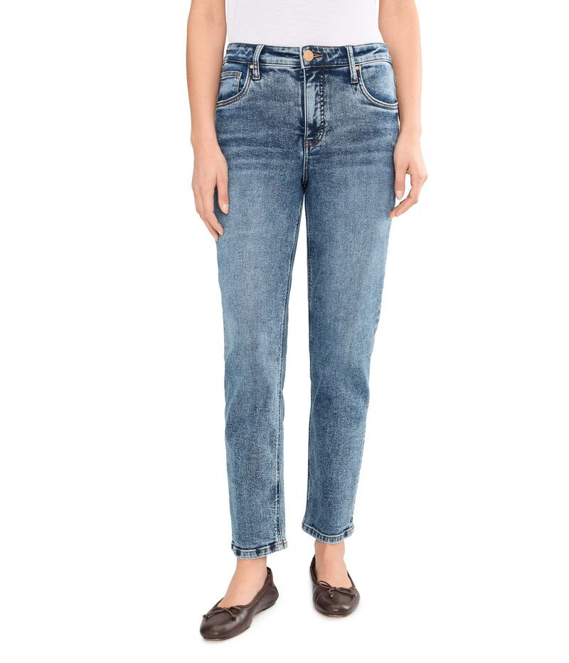 カットフロムザクロス レディース ボトムス デニムパンツ KUT from the Kloth Rachael High Rise Fab Mom Jean Regular Hem Radiant 1