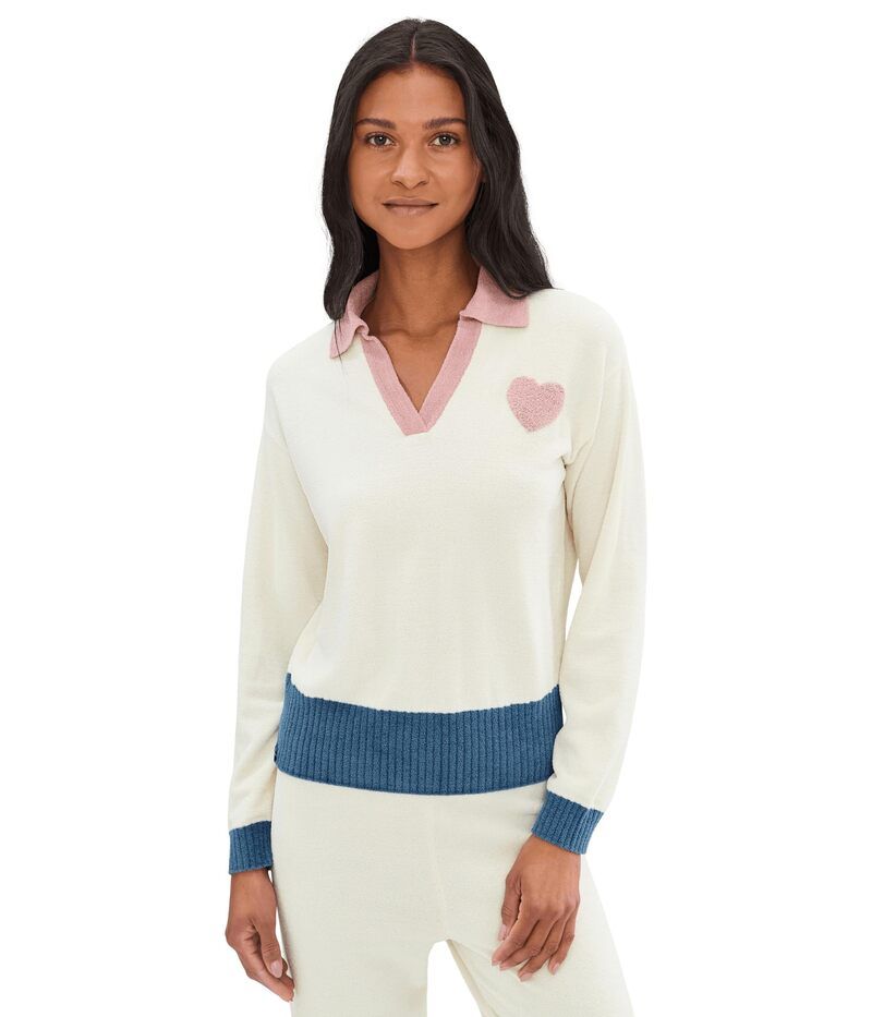 ベアフットドリームス レディース アウター パーカー・スウェット Barefoot Dreams CozyChic Ultra LiteR Color Block Heart Collared Pul