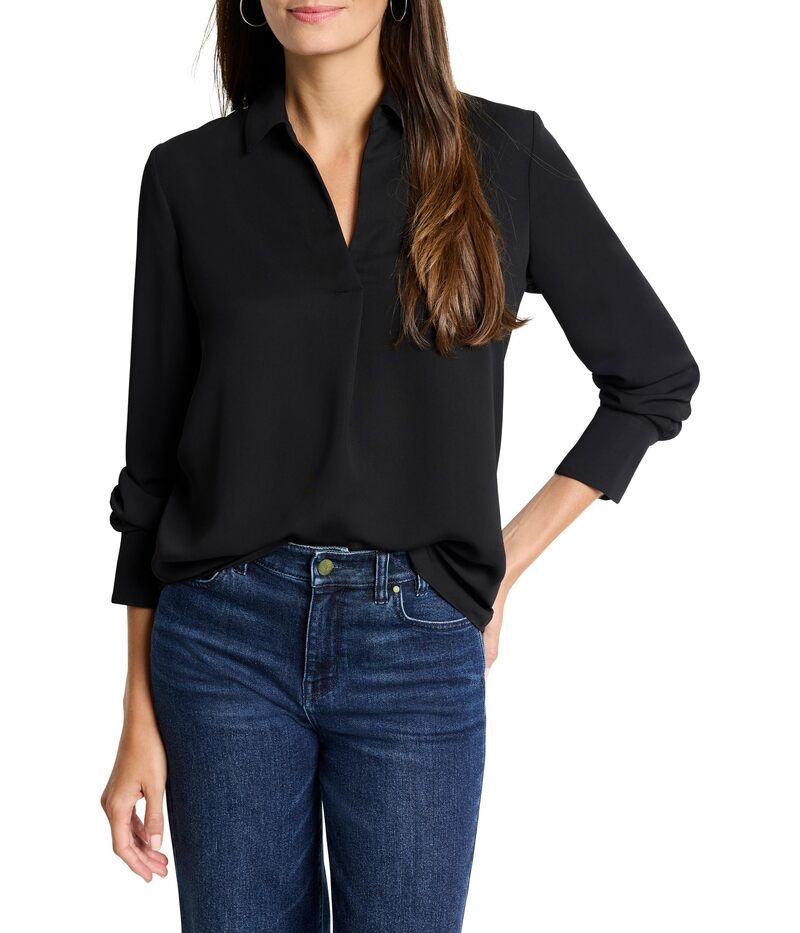 ニックプラスゾーイ レディース トップス シャツ NICZOE Easy Popover Shirt Black Onyx ブラック
