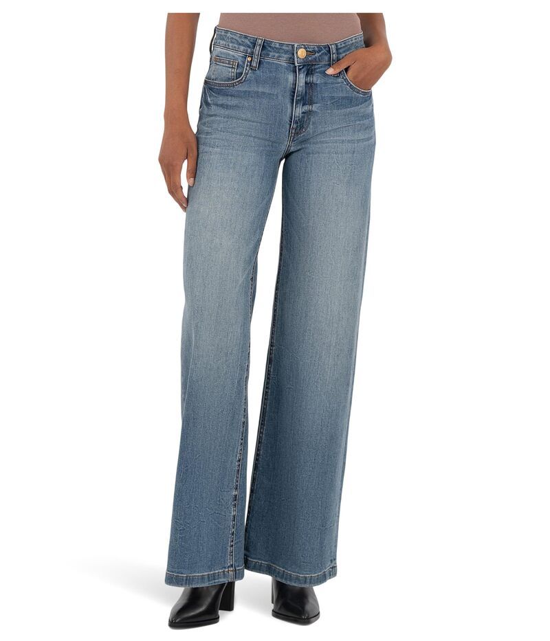 カットフロムザクロス レディース ボトムス デニムパンツ ワイドレッグ KUT from the Kloth Jean Highrise Wide Leg Clean Hem Ablaze