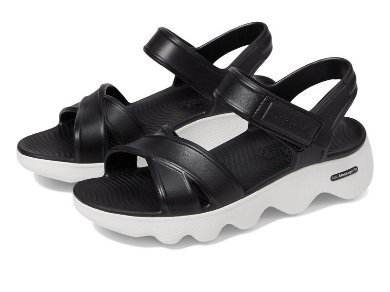 スケッチャーズ レディース シューズ サンダル SKECHERS Foamies Massage Fit Heartfelt BlackWhite ホワイト