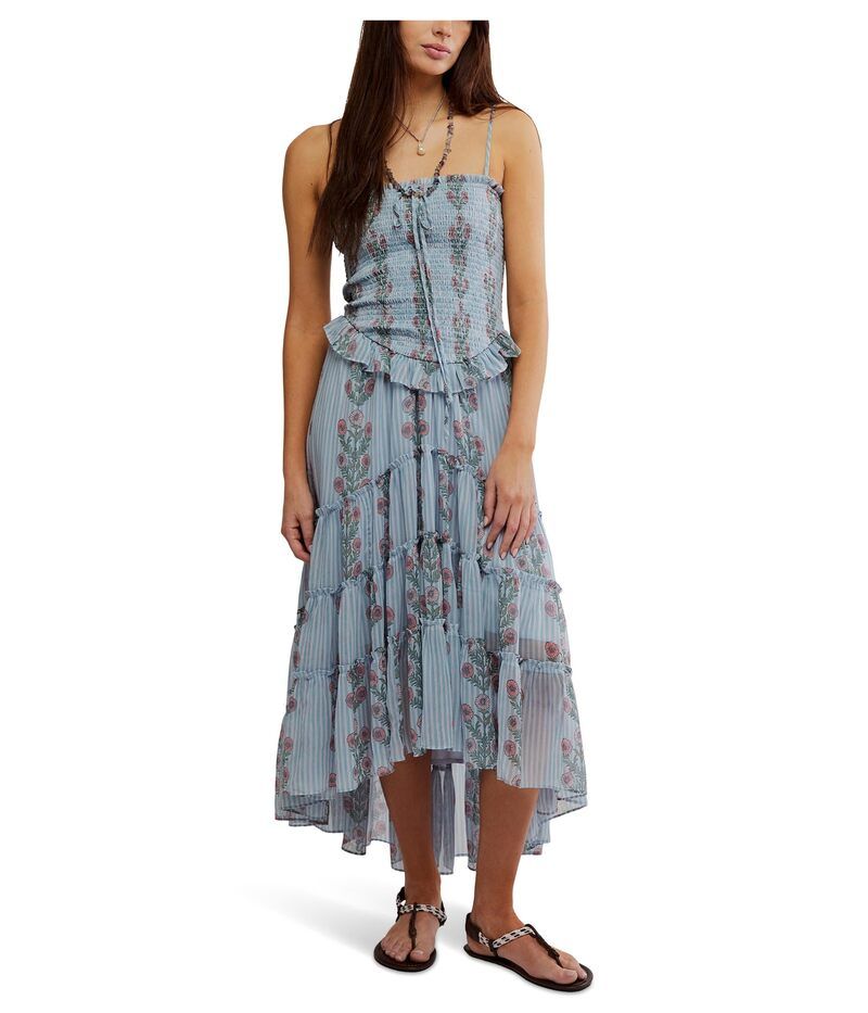 フリーピープル レディース トップス ワンピース ミディワンピース ミディ Free People Alejandra Midi Dress Soft Blue Combo ブルー