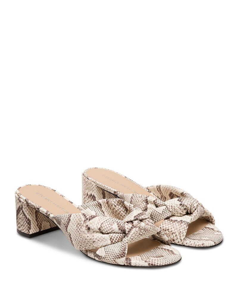 スチュアート ワイツマン レディース シューズ サンダル レザー Stuart Weitzman Womensoplaya Embossed Leather Slide Sandals Cream ク