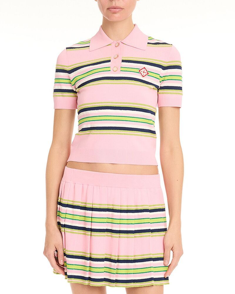 カサブランカ レディース トップス ポロシャツ Casablanca Stripe Fitted Polo Multi マルチカラー