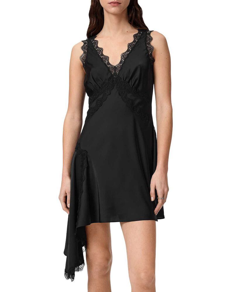 オールセインツ レディース トップス ワンピース ALLSAINTS Ilka Dress Black ブラック