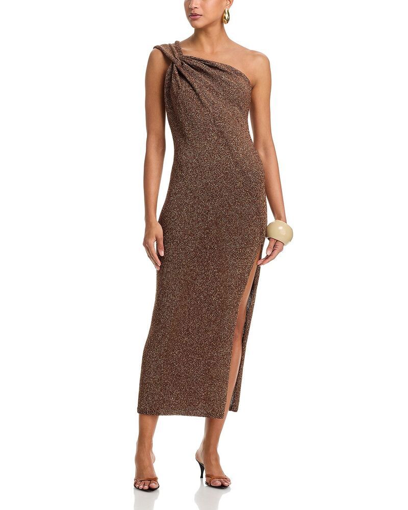 エーエルシー レディース トップス ワンピース ALC Sylvie One Shoulder Dress Milk Chocolate チョコレート