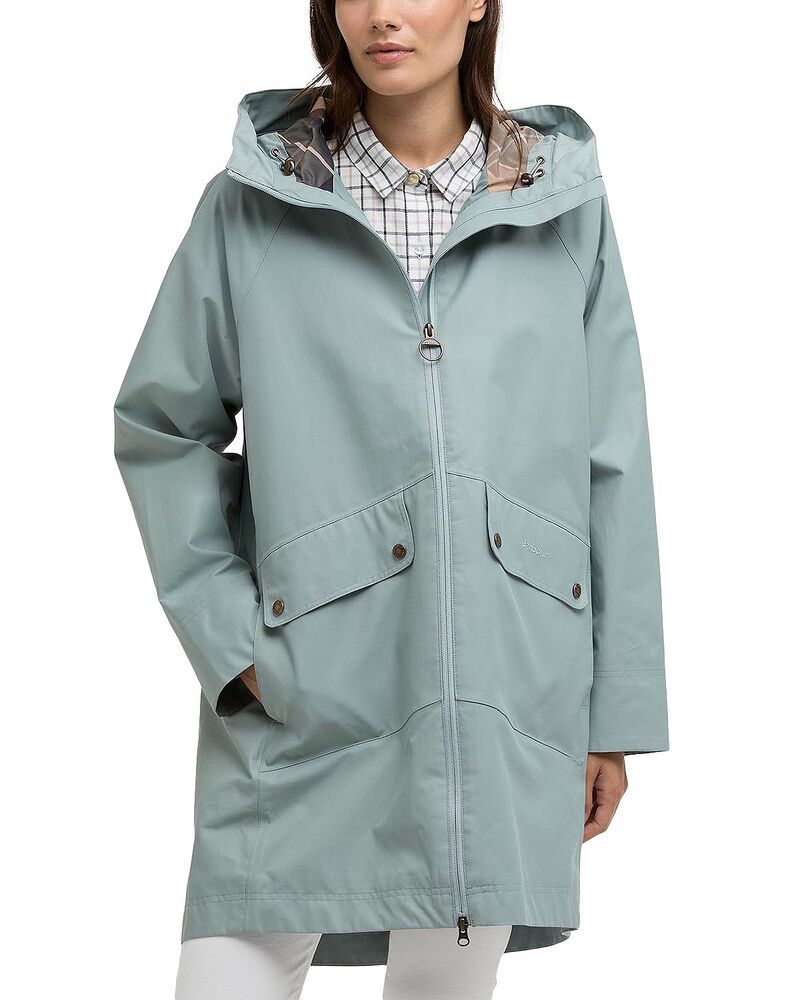 バブアー レディース アウター ジャケット・ブルゾン Barbour Heron Long Line Waterproof Jacket Blue Sage Gardenia ブルー