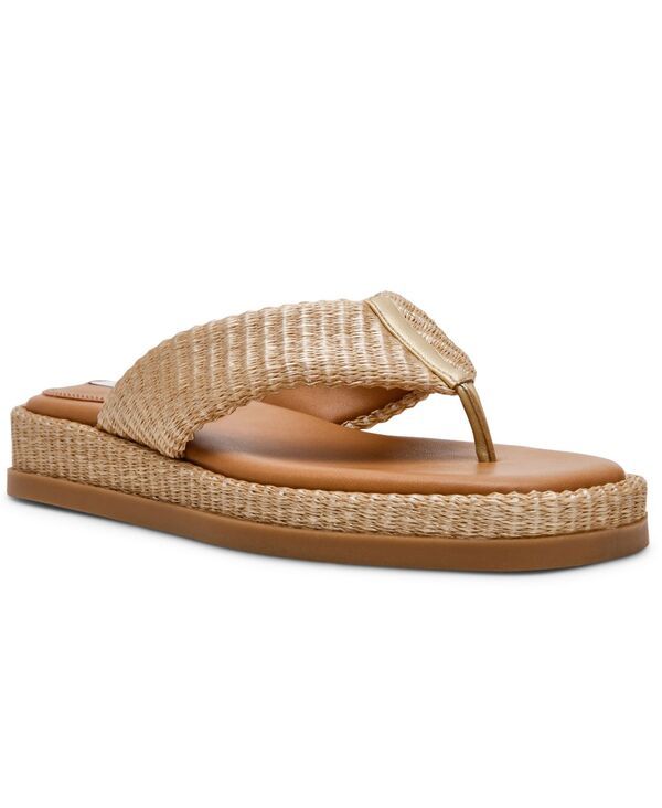 スティーブ マデン レディース シューズ スリッポン・ローファー サンダル Steve Madden Womens Bella Flatform SlipOn Thong Sandals Gold R
