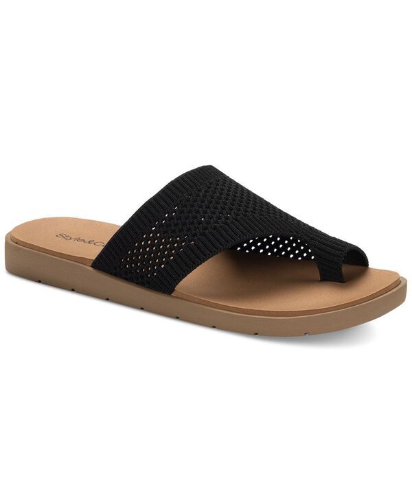 スタイルアンドコー レディース シューズ サンダル Style Co Womens Mayyze Flat Sandals Exclusively at Macys Blk Beauty