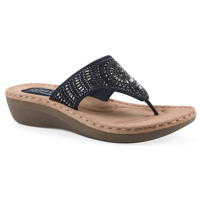 クリフバイホワイトマウンテン レディース シューズ サンダル Cliffs By White Mountain Cienna Womens Thong Sandals Navy Fabric ネイビー