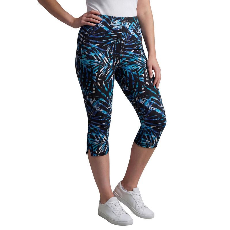 ウーマン ウィズイン レディース ボトムス カジュアルパンツ プラスサイズ プリント コットン キャップ レギンス ニット Woman Within Plusize StretchCotton Kni