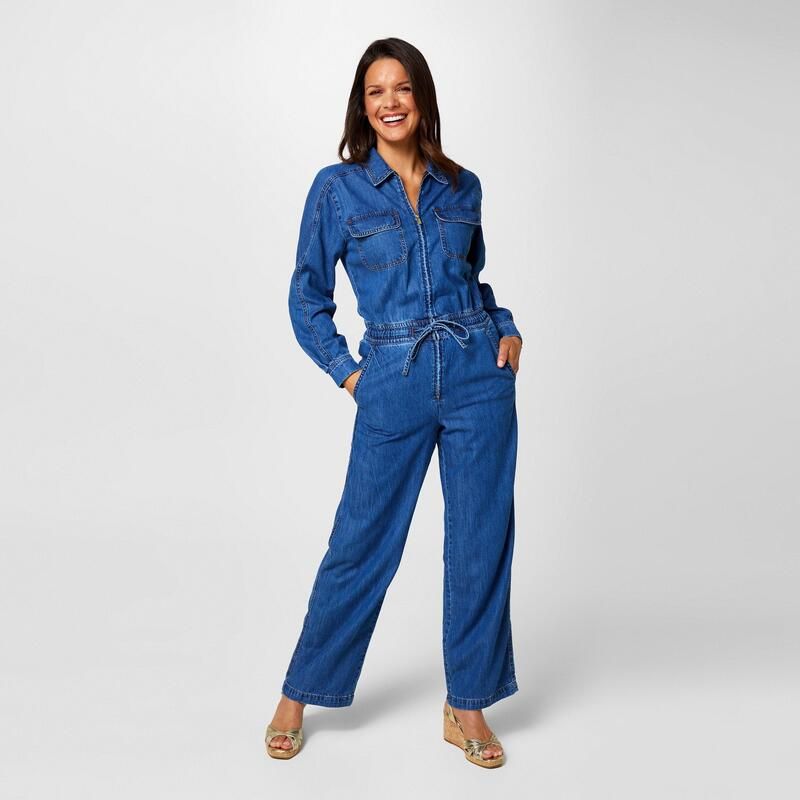 ビバ レディース トップス ワンピース デニム ジャンプスーツ Biba Denim Jumpsuit Blue ブルー