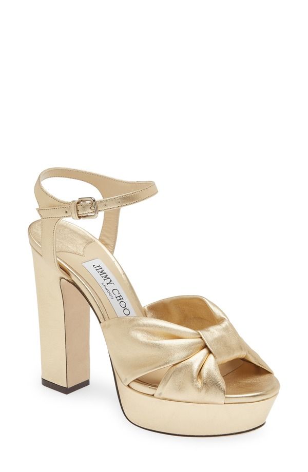 ジミーチュー レディース シューズ サンダル プラットフォーム トール Jimmy Choo Heloise Metallic Platform Sandal Gold ゴールド