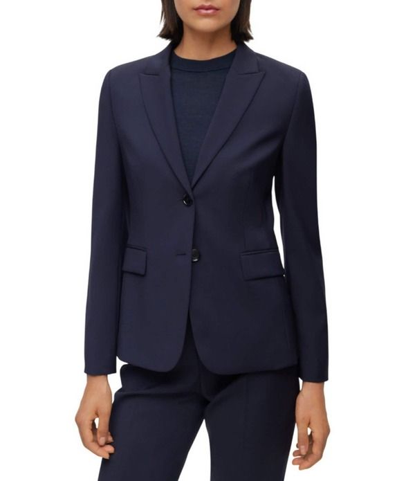 ヒューゴボス レディース アウター コート ウール ブレザー ジャケット BOSS by Hugo Boss Juleah Virgin Wool Peak Lapel Collar TwoButto