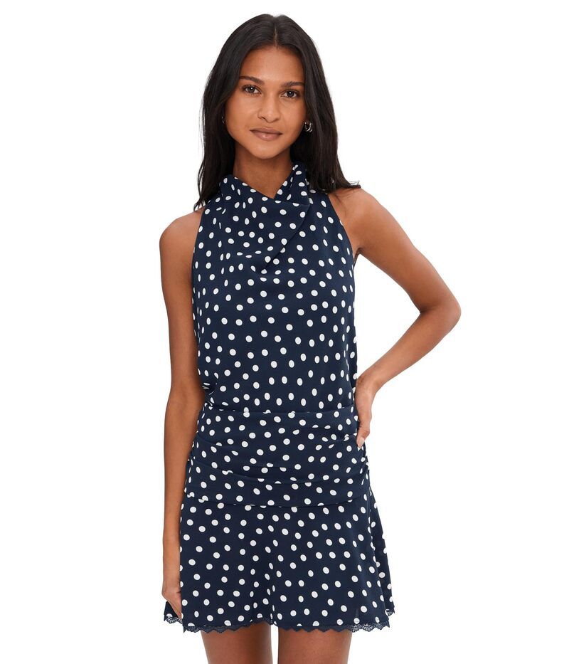ウミーユアムーム レディース トップス ワンピース ミニ Show Me Your Mumu Brynn Mini Dress Navy Polka Dot ネイビー
