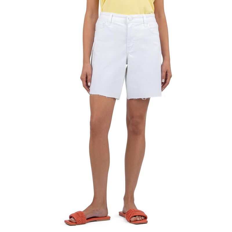 カットフロムザクロス レディース ボトムス ハーフパンツ・ショーツ KUT from the Klothailey HighRise BermudaBasic Raw Hem Optic White