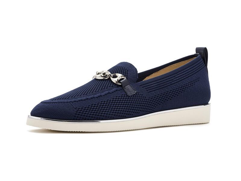 ベネリ レディース シューズ スリッポン・ローファー Vaneli Quince Navy Knit ネイビー