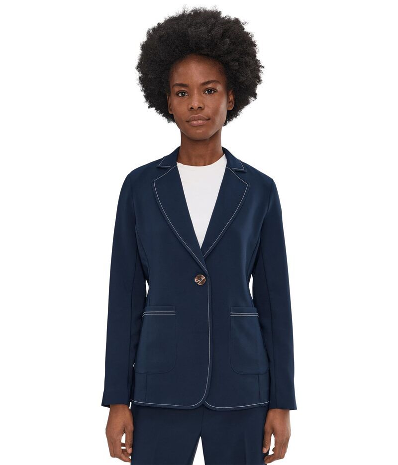 ニックプラスゾーイ レディース アウター コート ブレザー NICZOE Sleek Stretch Accent Stitch Blazer Dark Indigo インディゴ
