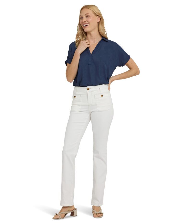 エヌワイディージェイ レディース ボトムス デニムパンツ ヴィンテージーンズ NYDJ Straight Patch Pockets Jeans in Vintage White ホワイト