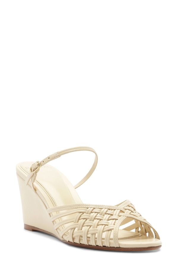 アレクサンドラバードマン レディース シューズ サンダル Alexandre Birman Lilian Woven Wedge Slide Sandal Eggshell