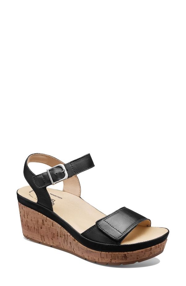 サミュエルフドバード レディース シューズ ヒール サンダル Samuel Hubbard Portola TwoStrap Wedge Sandal Black Leather Black Leat