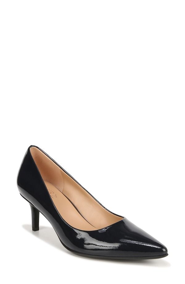 ナチュライザー レディース シューズ ヒール Naturalizer Everly Pump Navy Blue Patent Leather ネイビー