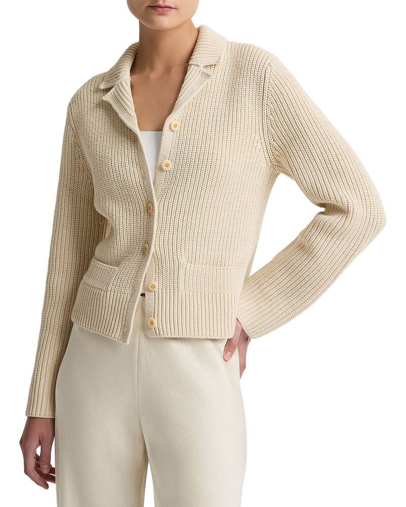 ヴィンス レディース アウター カーディガン Vince Flapocket Collared Cardigan Ecru エクリュ