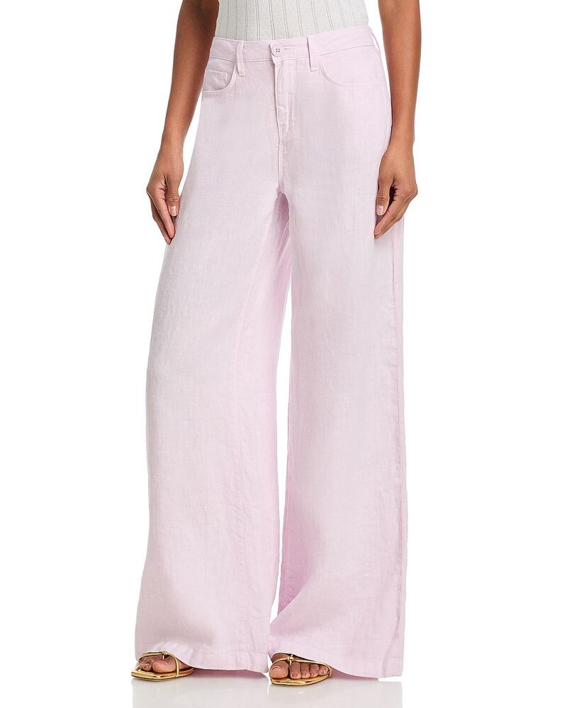 ラジャンス レディース ボトムス カジュアルパンツ ワイドレッグ リネン LAGENCE Amara High Rise Wide Leg Linen Pants Icy Lilac ライラック