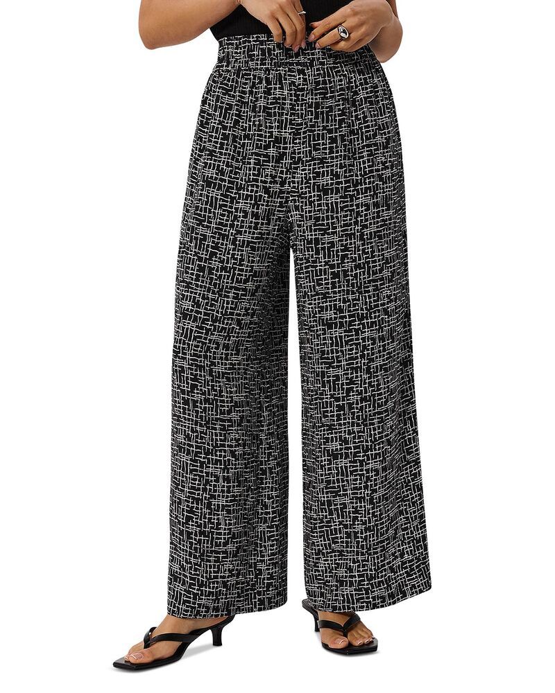 ホイッスルズ レディース ボトムス カジュアルパンツ プチ Whistles Petite Woven Grid Crop Trousers BlackMulti ブラック