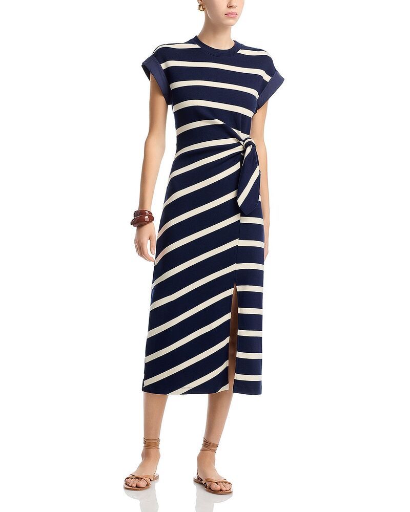 タニアテイラー レディース トップス ワンピース Tanya Taylor Kovi Dress Maritime BlueCream Wide Stripe クリーム