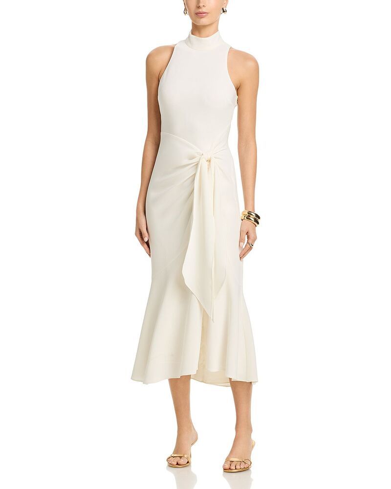 サンク セプト レディース トップス ワンピース タートルネックレープ Cinq Sept Crepe Rori Tie Waisturtleneck Dress Ivory アイボリー