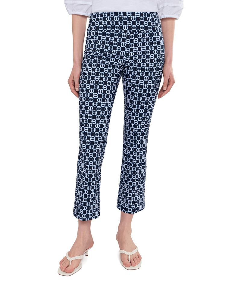 エリオットローレン レディース ボトムス カジュアルパンツ ブーツ Elliott Lauren Chainlink Elastic Waist Pull On Boot Cut Pant Navy
