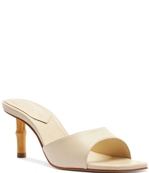 シュッツ レディース シューズ サンダル レザー Schutz Leena Bamboo Leather Dresslide Sandals Egg Shell
