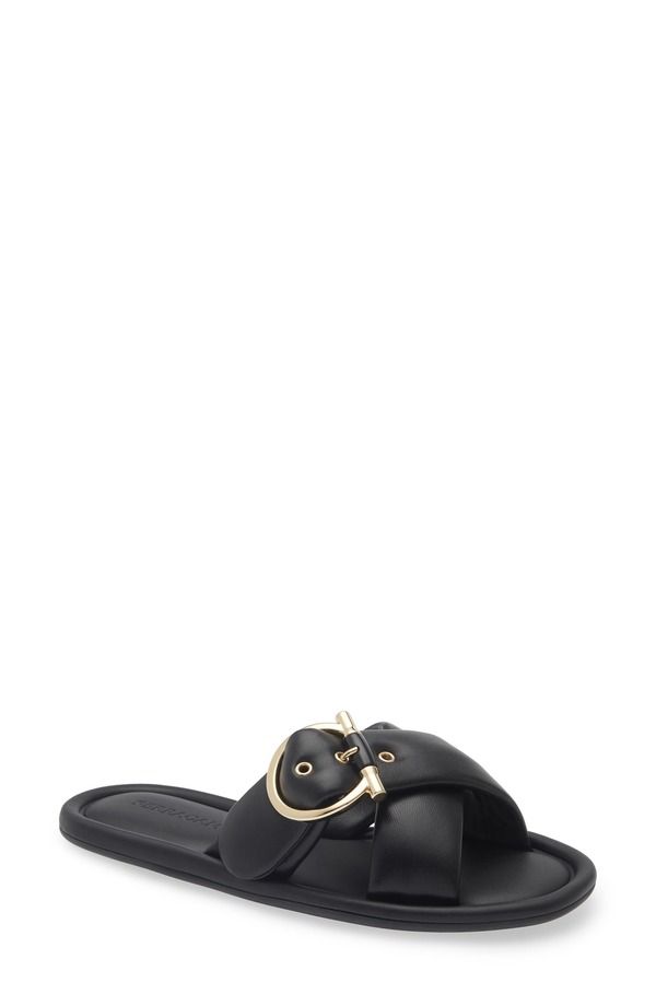 フェラガモ レディース シューズ サンダル FERRAGAMO Elyzia Gancio Buckle Slide Sandal Black ブラック