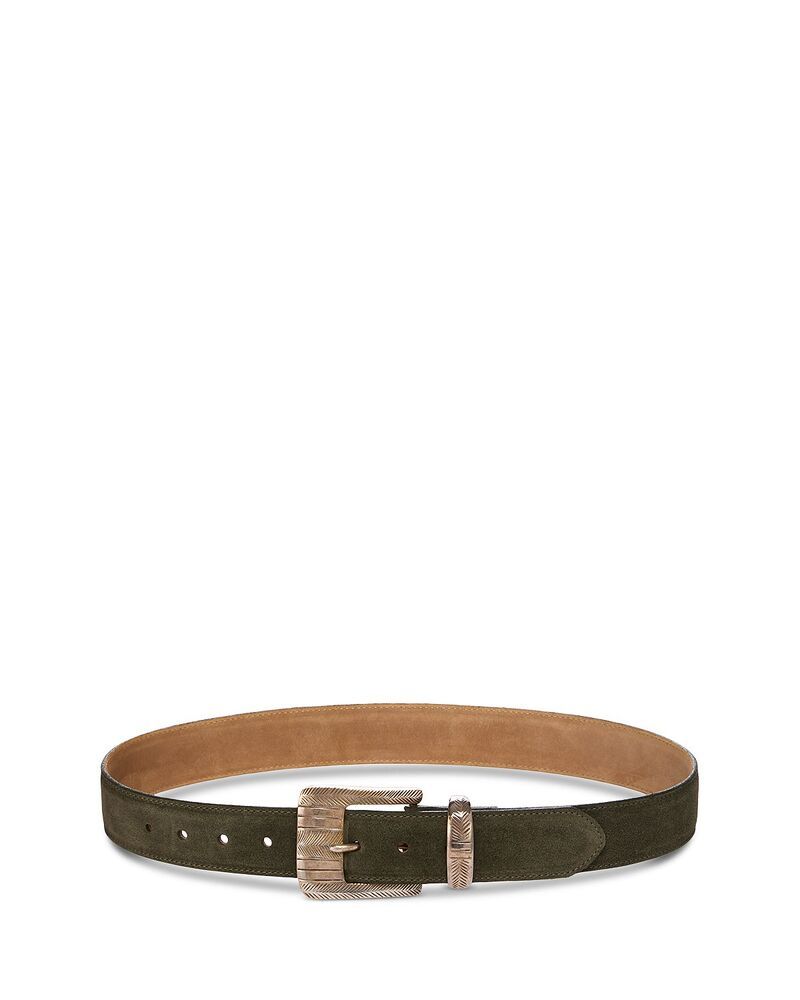 ラジャンス レディース アクセサリー ベルト LAGENCE Aya Engraved Buckle Western Belt Olive Suede オリーブ